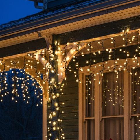 Luca Lighting 130 Warm White LED Icicle Christmas Berry Lights