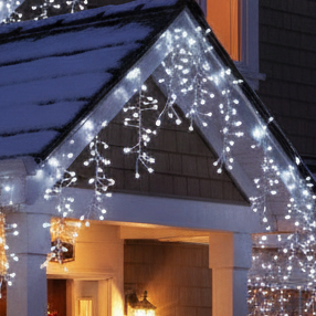 Luca Lighting 130 White LED Icicle Christmas Berry Lights
