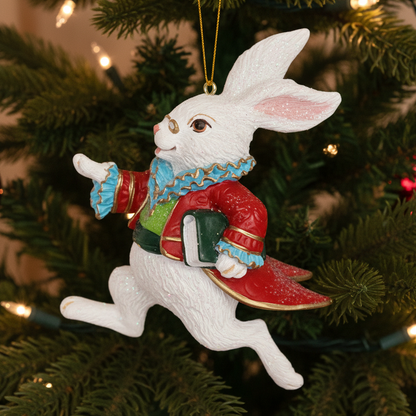 White Rabbit Hanging Christmas Tree Decoration