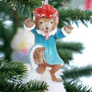 Big Bad Wolf as Grandma Hanging Christmas Decoration