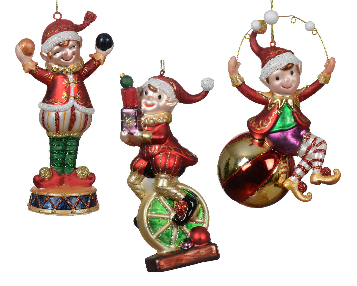 Elf Glass Hanging Christmas Decoration