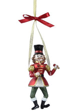 Load image into Gallery viewer, Glass Hanging Nutcracker Decoration

