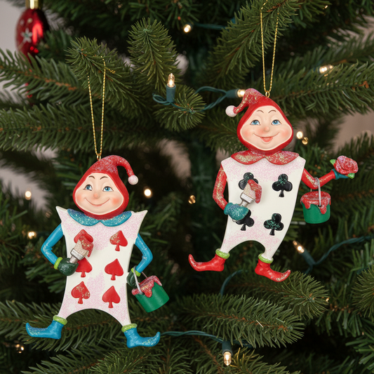 Gisela Graham Playing Card Men Christmas Decorations