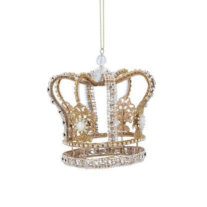 Gold Diamante Crown Christmas Tree Hanging Decoration