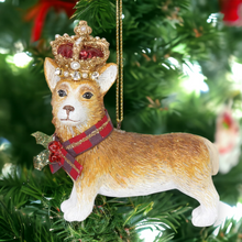 Load image into Gallery viewer, Corgi with Crown Christmas Hanging Decoration

