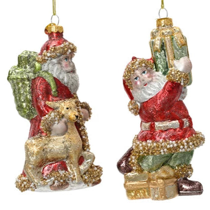 Santa Claus Glass Tree Ornament