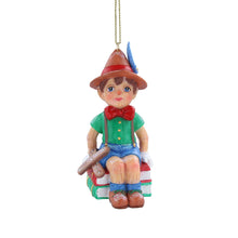 Load image into Gallery viewer, Gisela Graham Pinocchio on Books Hanging Christmas Tree Decoration
