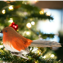 Load image into Gallery viewer, Robin on Clip Christmas Tree Decoration
