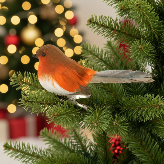 Robin on Clip Christmas Tree Decoration