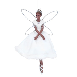 White Dress Ballerina Fairy Hanging Christmas Decoration