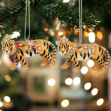 Load image into Gallery viewer, Jewelled Tiger Hanging Christmas Decoration
