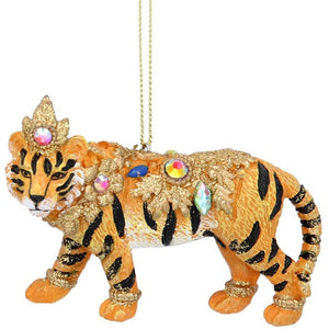 Jewelled Tiger Hanging Christmas Decoration