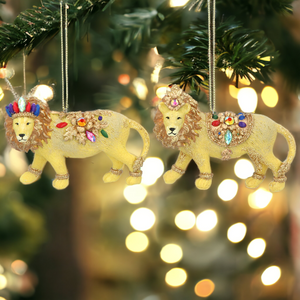 Jewelled Lion Christmas Decoration