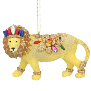 Jewelled Lion Christmas Decoration