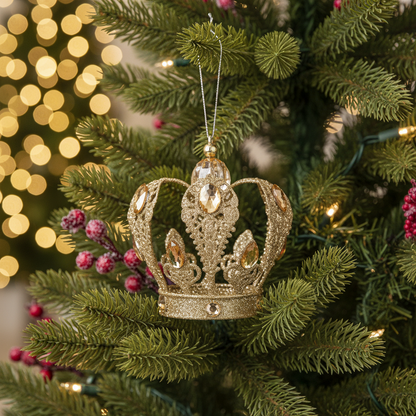 Gold Christmas Jewel Crown Christmas Tree Decoration