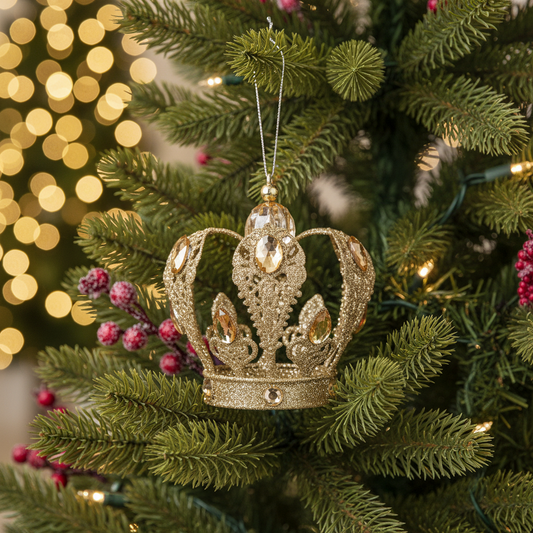 Gold Christmas Jewel Crown Christmas Tree Decoration