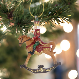 Nutcracker on Rocking Horse Christmas Tree Decoration