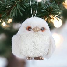 Load image into Gallery viewer, White Baby Owl Hanging Christmas Tree Decoration
