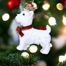 Load image into Gallery viewer, West Highland Terrier Hanging Christmas Decoration
