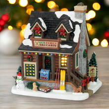 Load image into Gallery viewer, Lemax Our Family Ski Cabin Christmas Village Decoration
