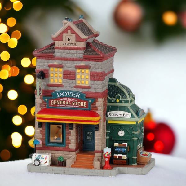 Lemax Dover General Store And Newsstand Christmas Village  Decoration