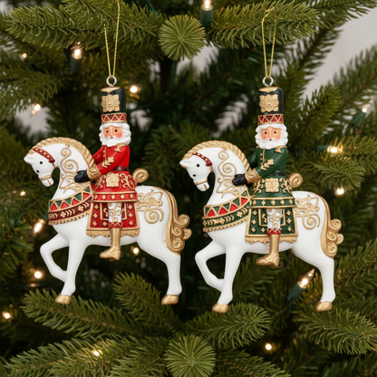 Nutcracker on Horse Hanging Christmas Decoration Assorted