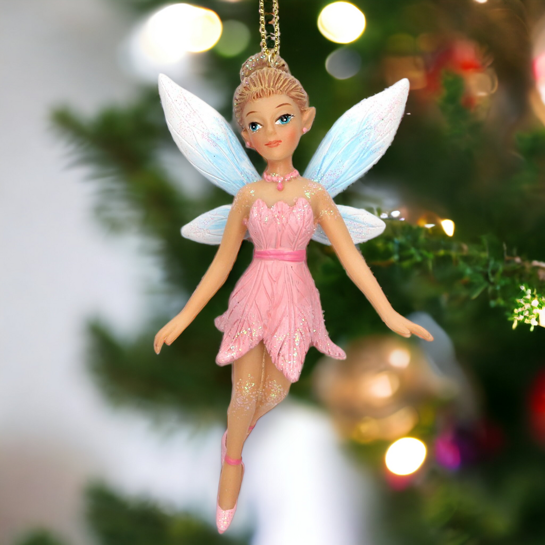 Gisela Graham Pink Tinkerbell Hanging Christmas Decoration