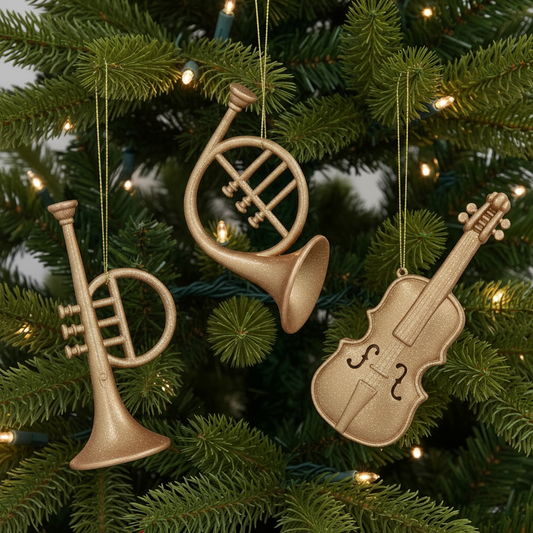 Matt Gold Instrument Hanging Christmas Decorations