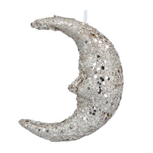 Load image into Gallery viewer, Gold Glitter Moon Hanging Christmas Decoration
