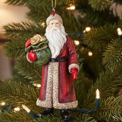 Nostalgia Santa with Gifts Hanging Christmas Tree Decoration