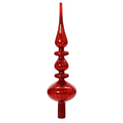 Antique Red Glass Finial Christmas Tree Topper