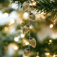 Load image into Gallery viewer, Gold Glass Pinecone Garland
