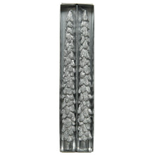 Load image into Gallery viewer, Set of 2 Silver Glitter Tree Dinner Candles
