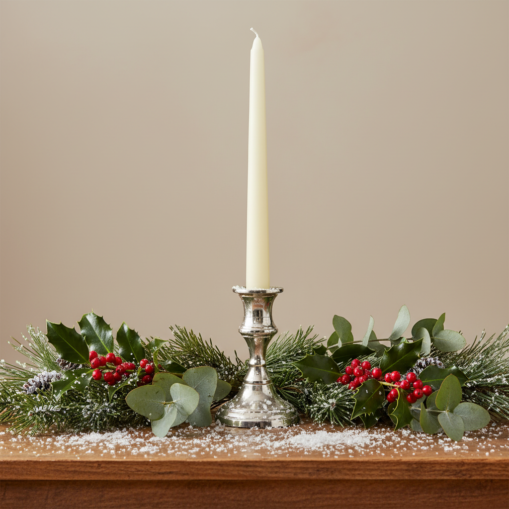 Pack of 12 Cream Wax Dinner Candles