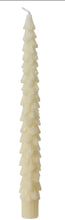 Load image into Gallery viewer, Set of 2 Cream Glitter Tree Dinner Candles
