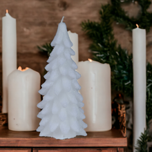 Load image into Gallery viewer, White Glitter Christmas Tree Wax Candle
