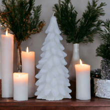 Load image into Gallery viewer, White Glitter Christmas Tree Wax Candle
