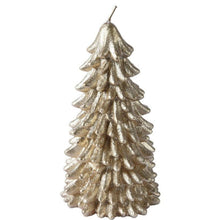 Load image into Gallery viewer, Champagne Metallic Christmas Tree Wax Candle
