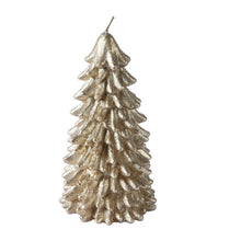 Load image into Gallery viewer, Champagne Metallic Christmas Tree Wax Candle
