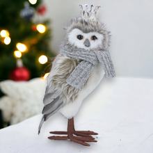 Load image into Gallery viewer, Faux Fur Christmas Owl Ornament
