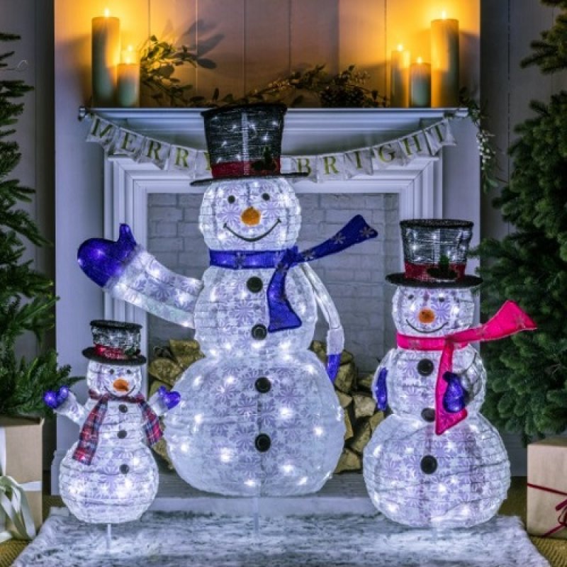 Set of 3 Pop-up Snowmen Family