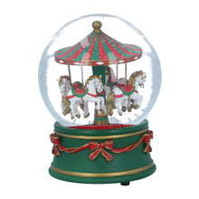 Load image into Gallery viewer, Horse Carousel Musical Christmas Snow Globe
