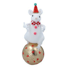 Load image into Gallery viewer, Gisela Graham Christmas Circus Mouse on Ball Ornament
