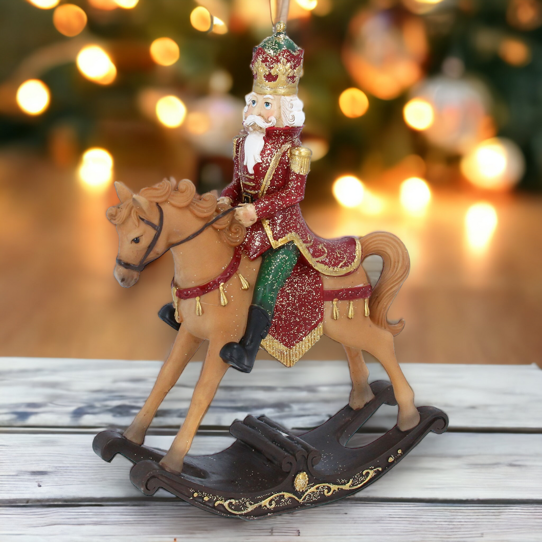 Nutcracker on Rocking Horse Christmas Ornament