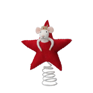 Mouse in Star Christmas Tree Topper