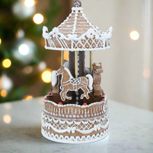 Load image into Gallery viewer, Gingerbread Christmas Carousel Music Box
