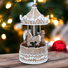 Load image into Gallery viewer, Gingerbread Christmas Carousel Music Box
