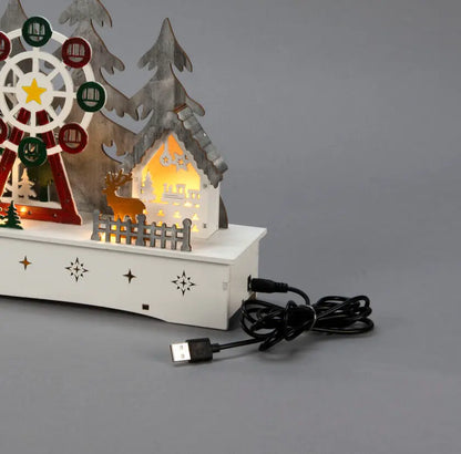 Santa's Village Christmas German Style Wooden Decoration