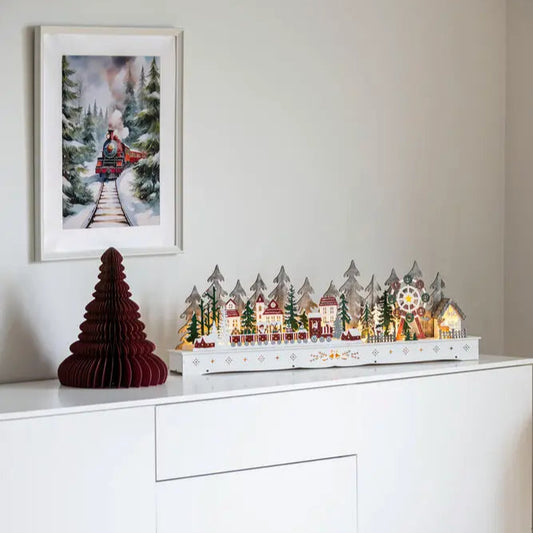 Santa's Village Christmas Wooden Decoration