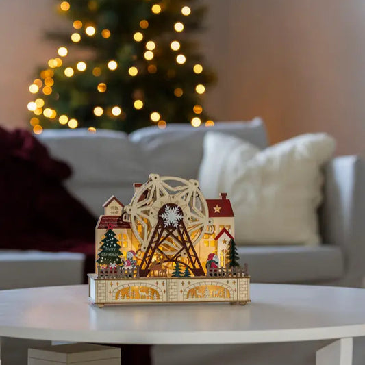 Santa's Tivoli Christmas Wooden Decoration